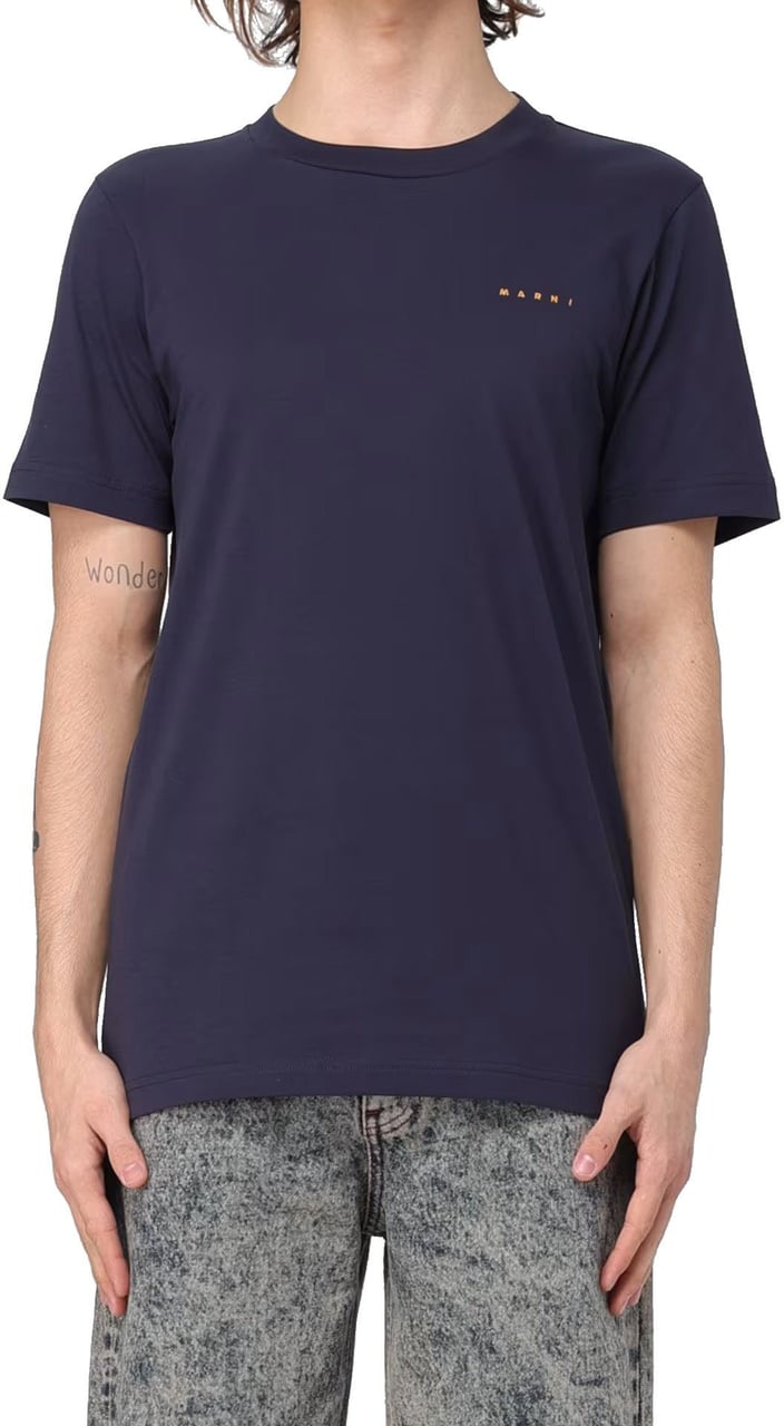 Marni Marni Cotton Logo T-Shirt Zwart