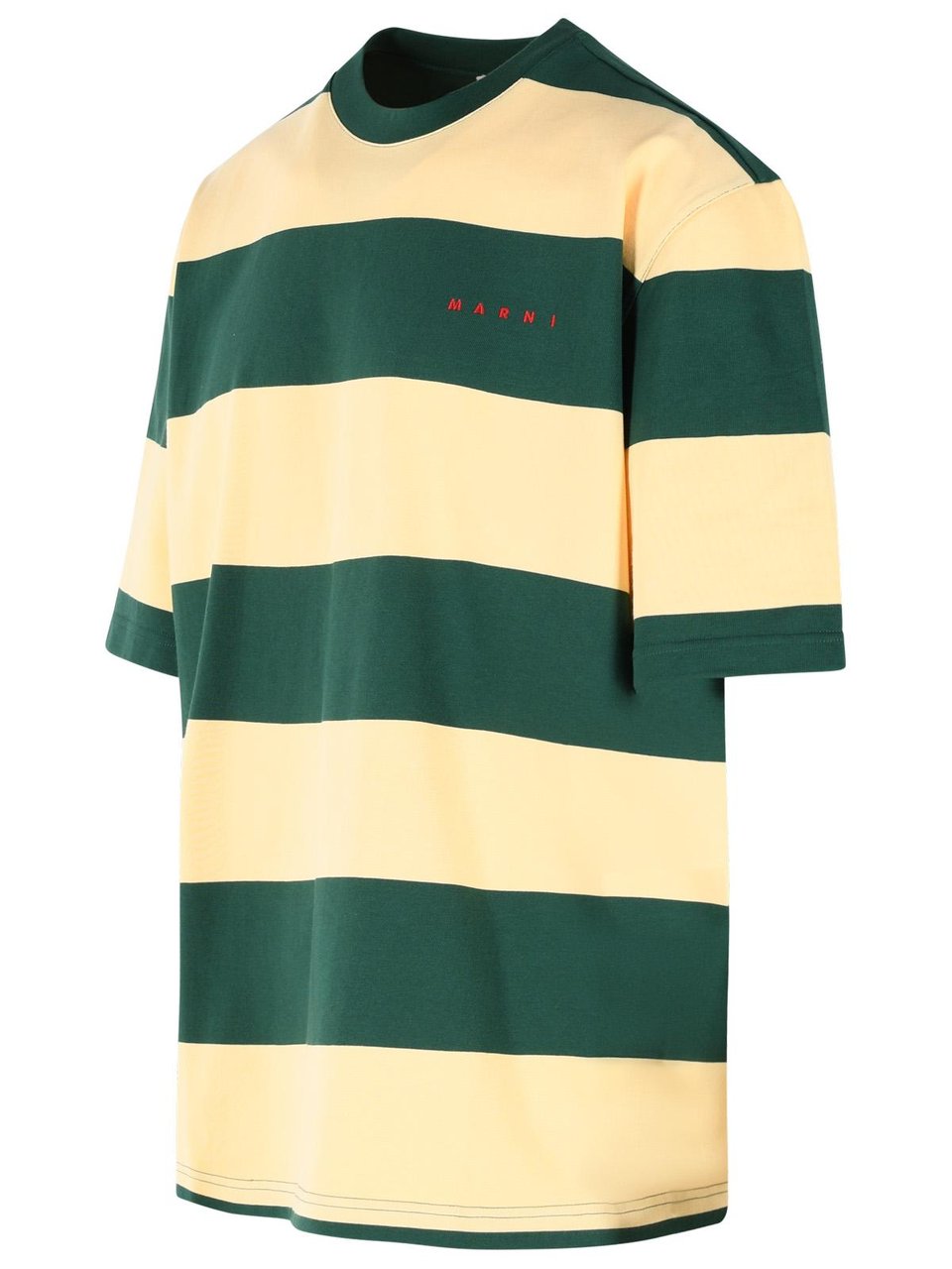 Marni Yellow And Green Cotton T-Shirt Groen
