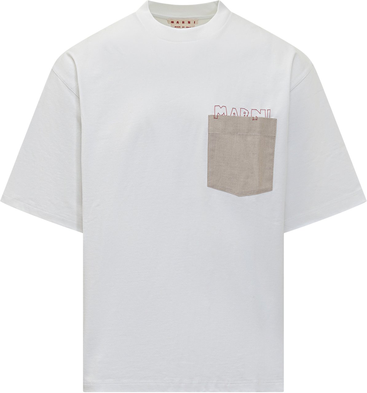 Marni T-shirt con Taschino a Contrasto Marni Wit