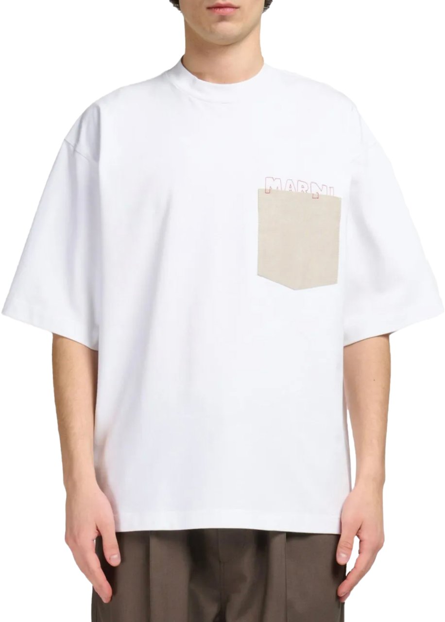 Marni Marni Pocket T-shirt White Wit