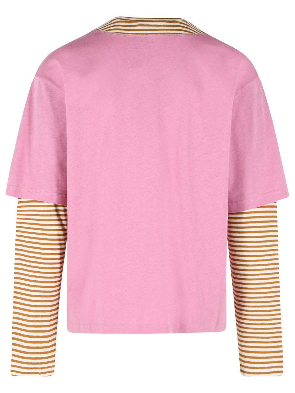 Marni Pink Linen And Cotton Double Layer T-Shirt Roze