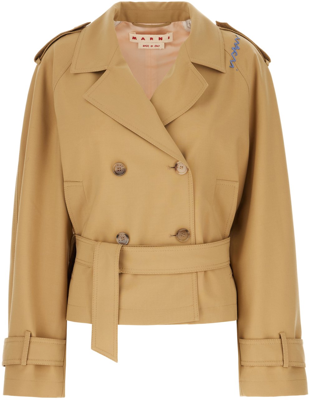 Marni Marni Beige stretch polyester blend trench Beige