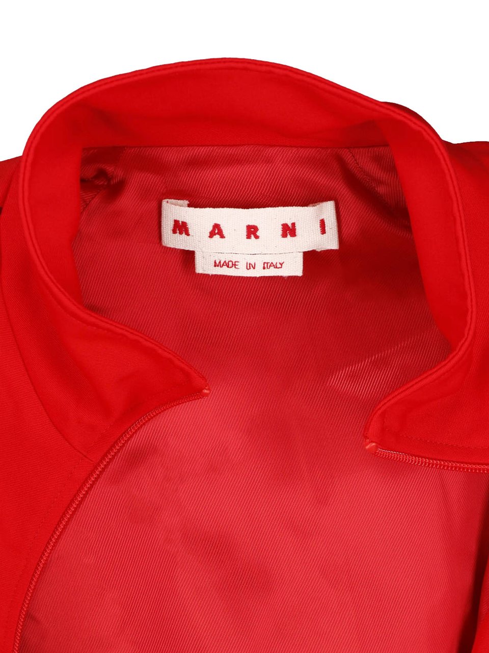 Marni Red Zip-Up High Neck Wool Jacket Rood