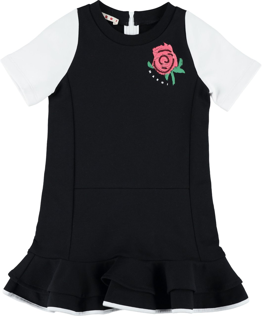 Marni Jersey Dress Rose Nero Zwart