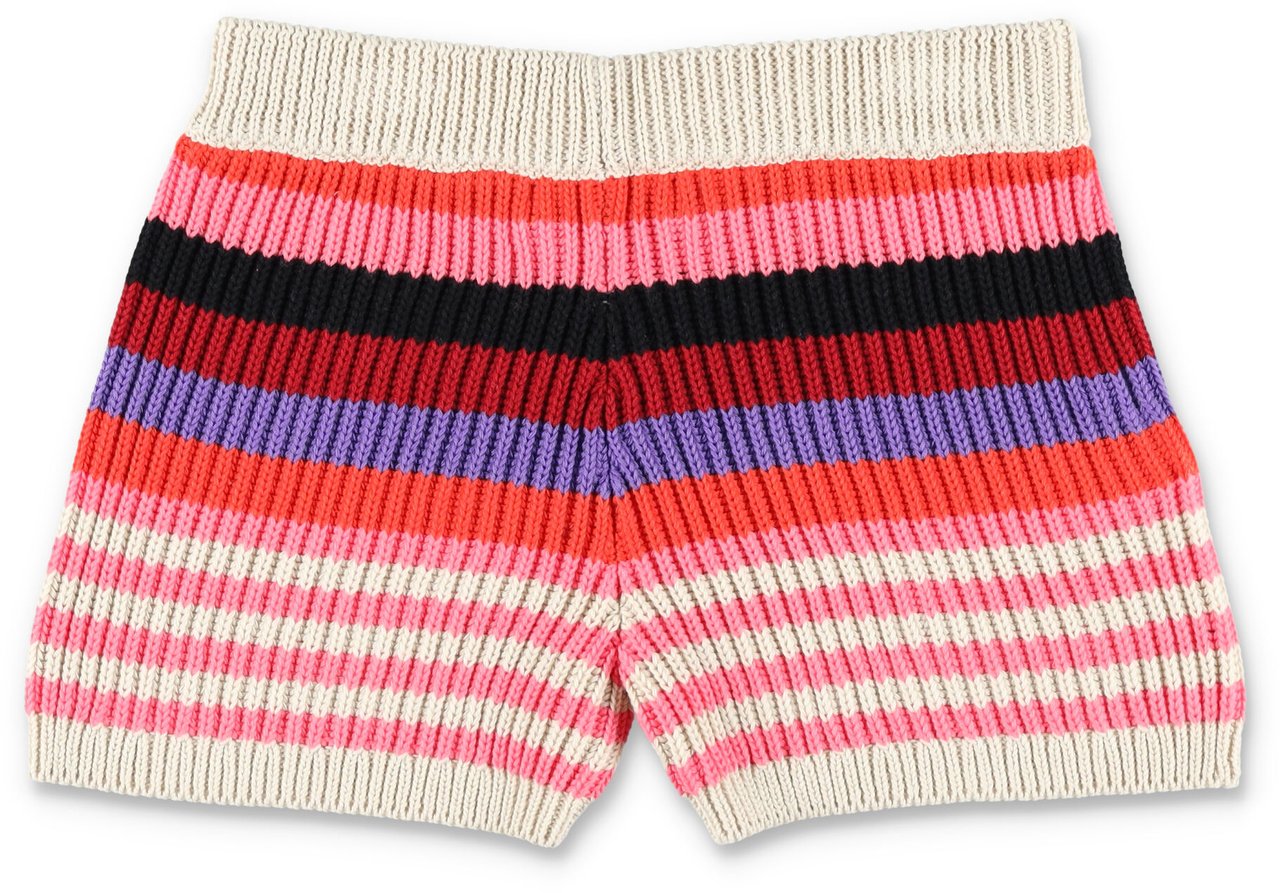 Marni Shorts Knit Stripes Rosso Divers