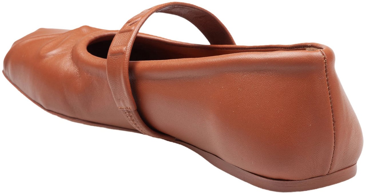 Marni Marni mary jane shoes in leather with embossed bow Bruin