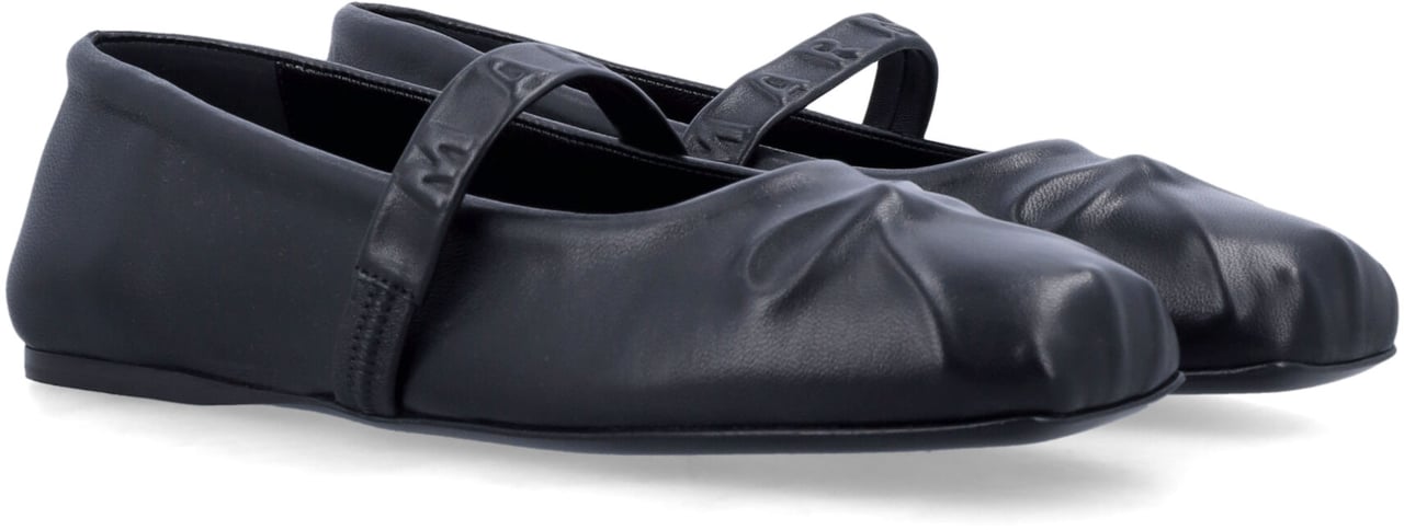 Marni Ballerina Ribbon Embossed Nero Zwart