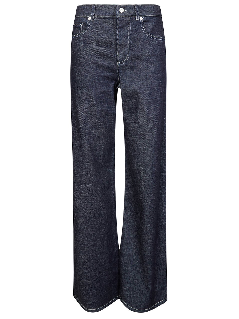 Marni Indigo Wide Leg Golden Embroidered Jeans Zwart