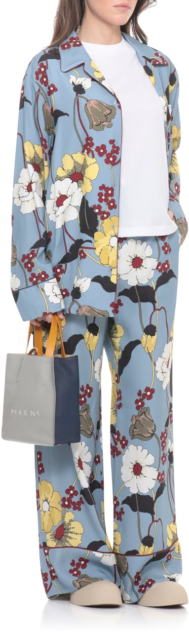 Marni Trousers Light Blue Blauw