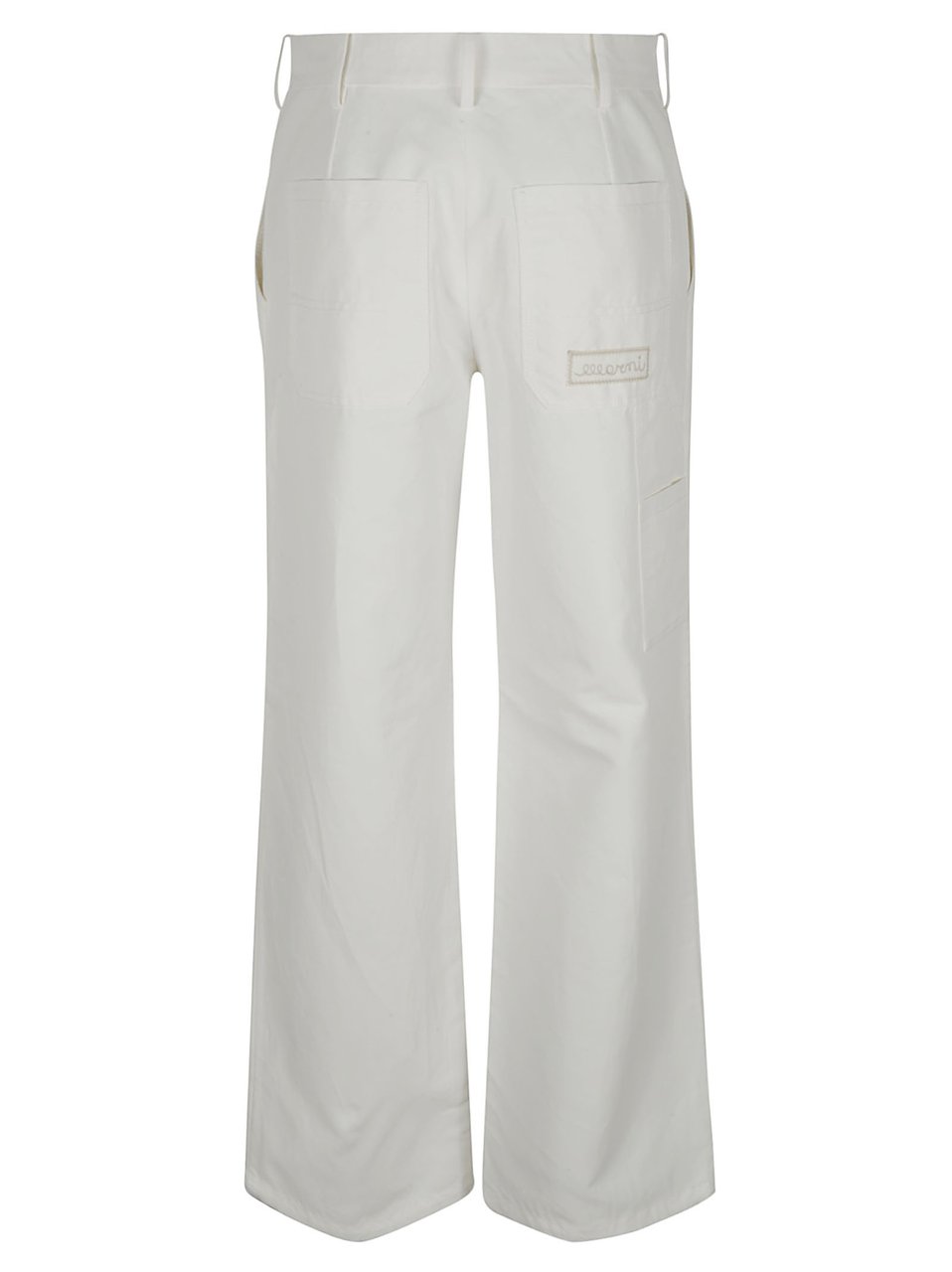 Marni Tailored White Trousers with Design Wit