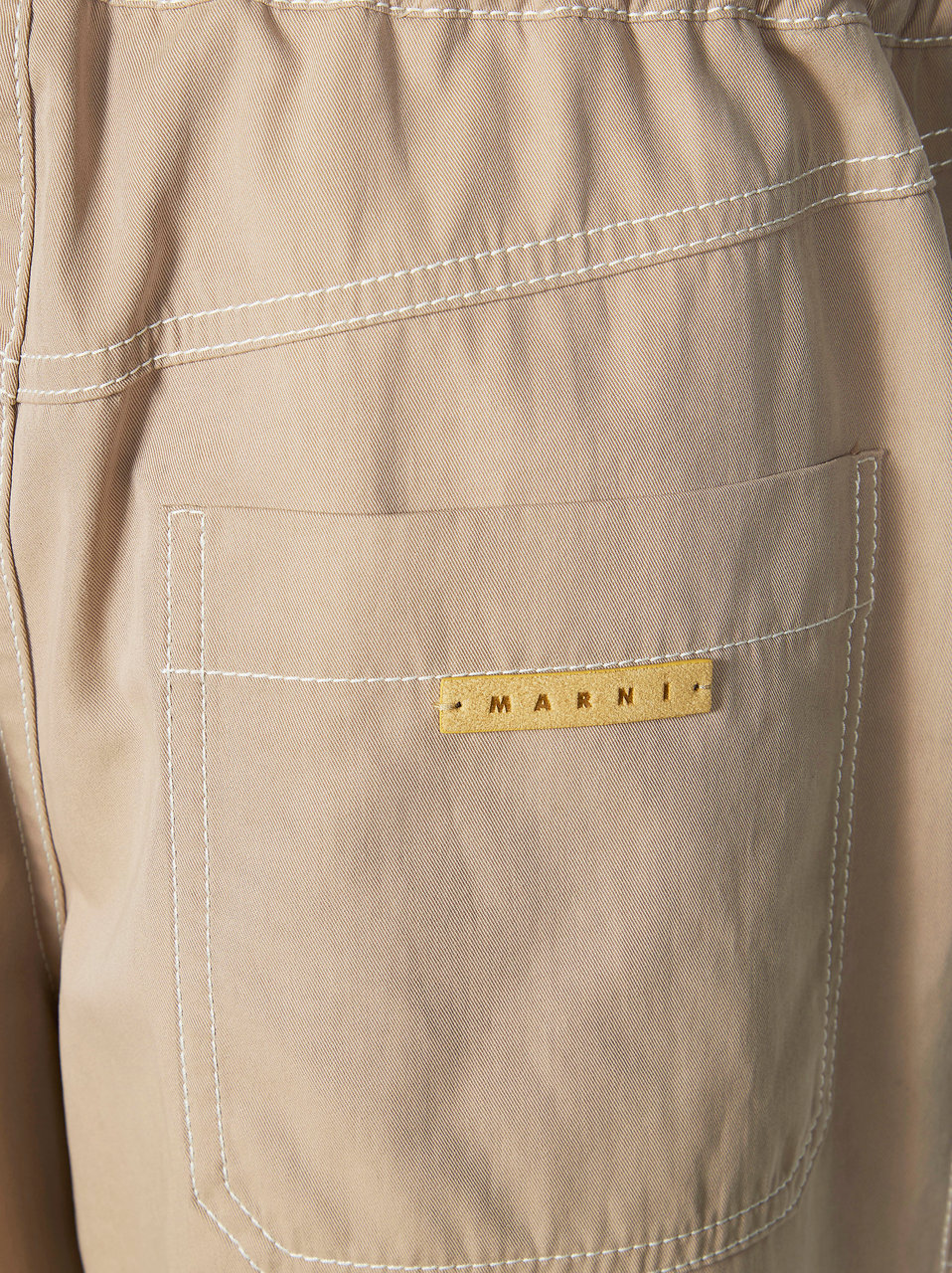 Marni High Waist Front Closure Cropped Pants Neutraal