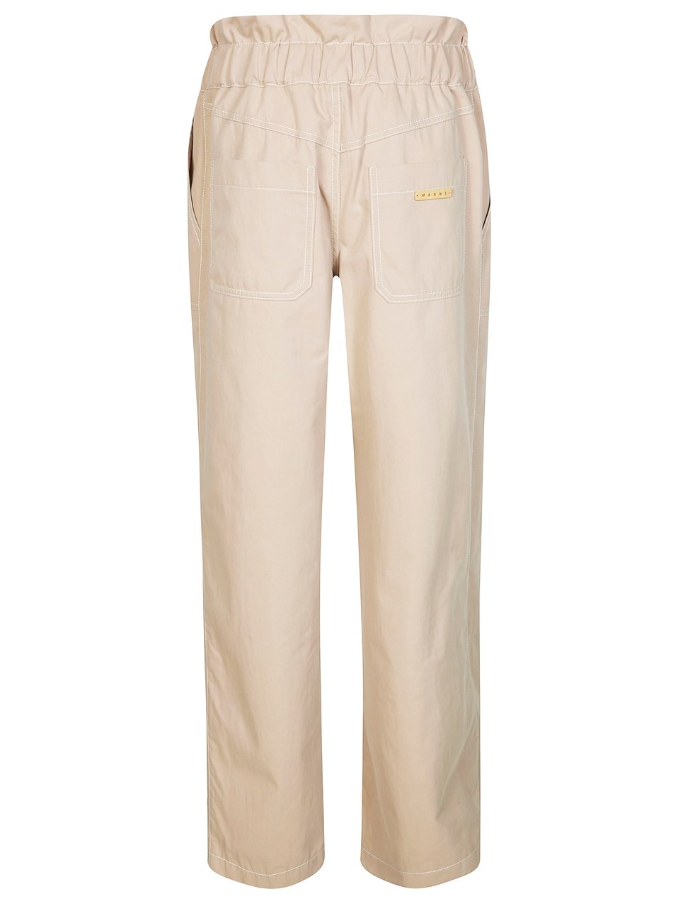 Marni High Waist Front Closure Cropped Pants Neutraal