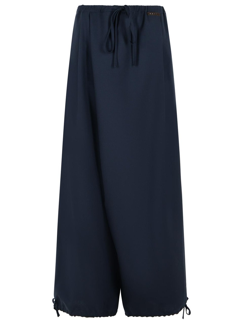 Marni Blue Virgin Wool Trousers Zwart