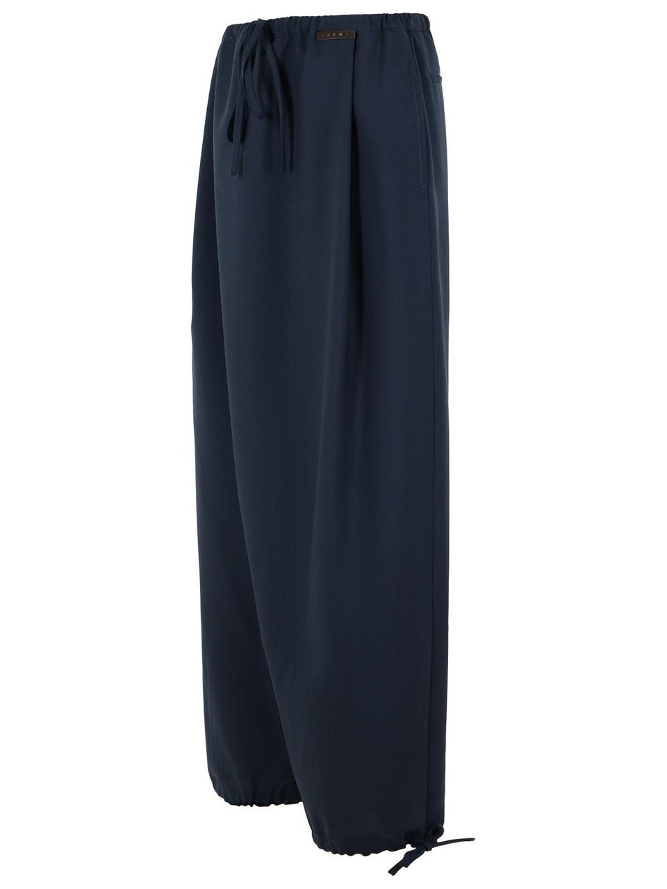 Marni Blue Virgin Wool Trousers Zwart