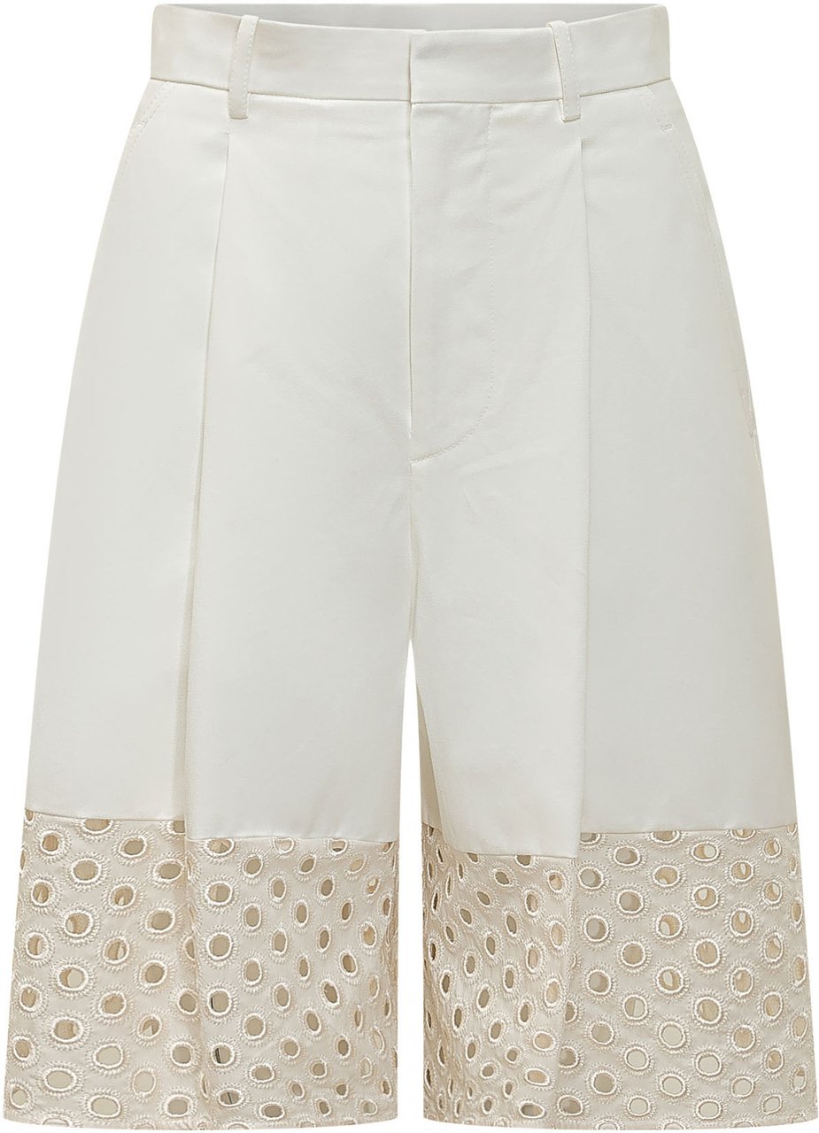 Marni Bermuda Sartoriali con Inserto in Pizzo Sangallo Wit
