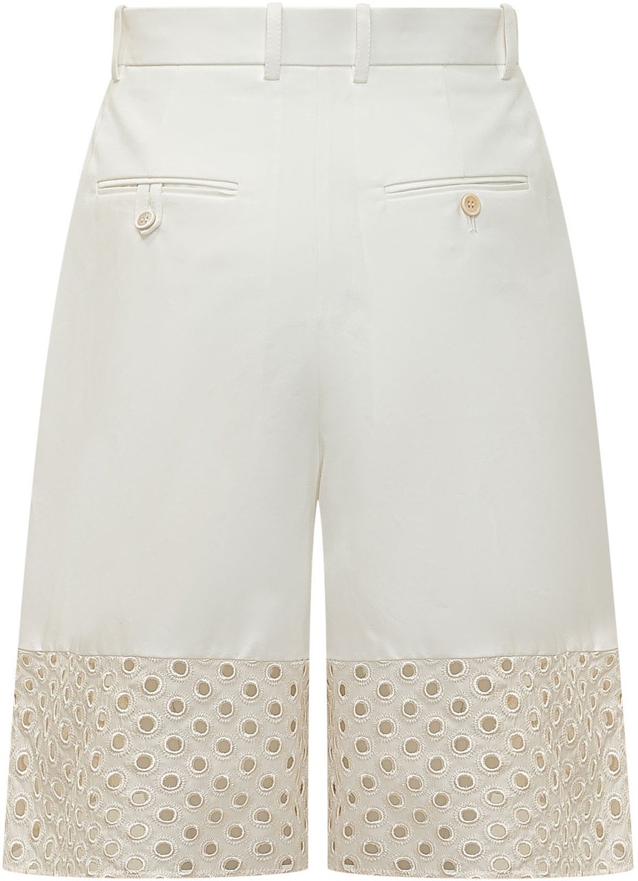 Marni Bermuda Sartoriali con Inserto in Pizzo Sangallo Wit