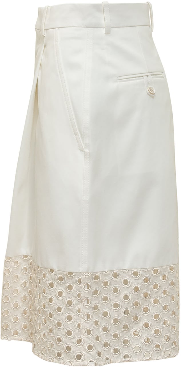 Marni Bermuda Sartoriali con Inserto in Pizzo Sangallo Wit