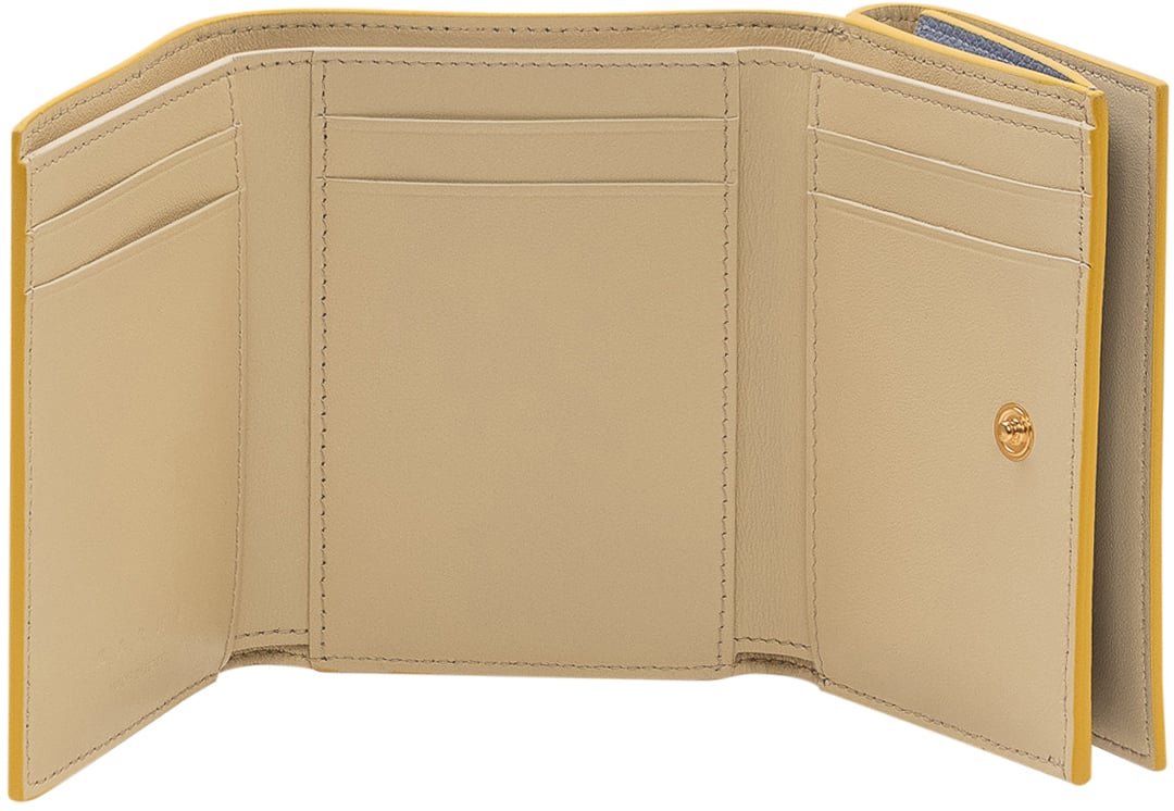 Marni Portafoglio Trifold con Patta e Logo Inciso Blauw