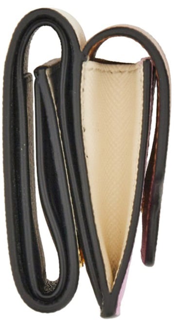 Marni Color-Blocked Tri-Fold Wallet with Snap Closure Bruin