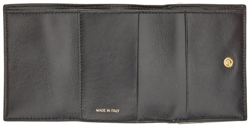 Marni Color-Blocked Tri-Fold Wallet with Snap Closure Bruin