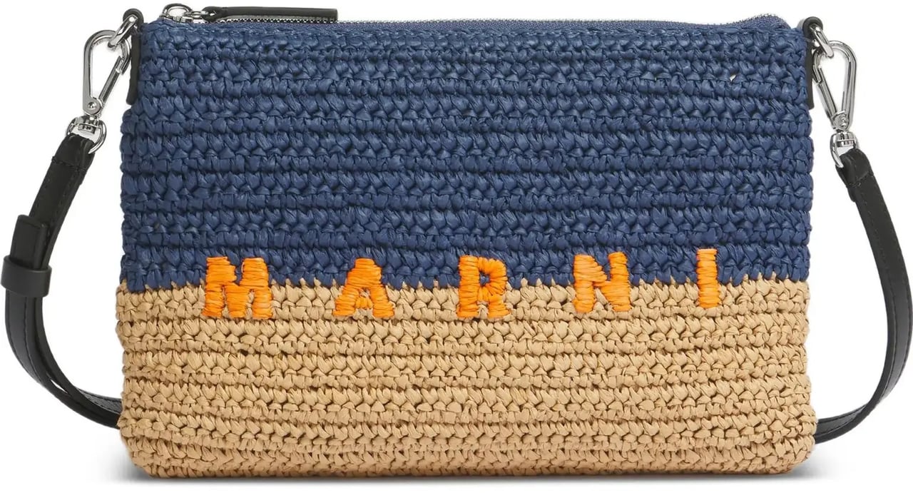Marni Flat Pochette Blue/brown Blauw