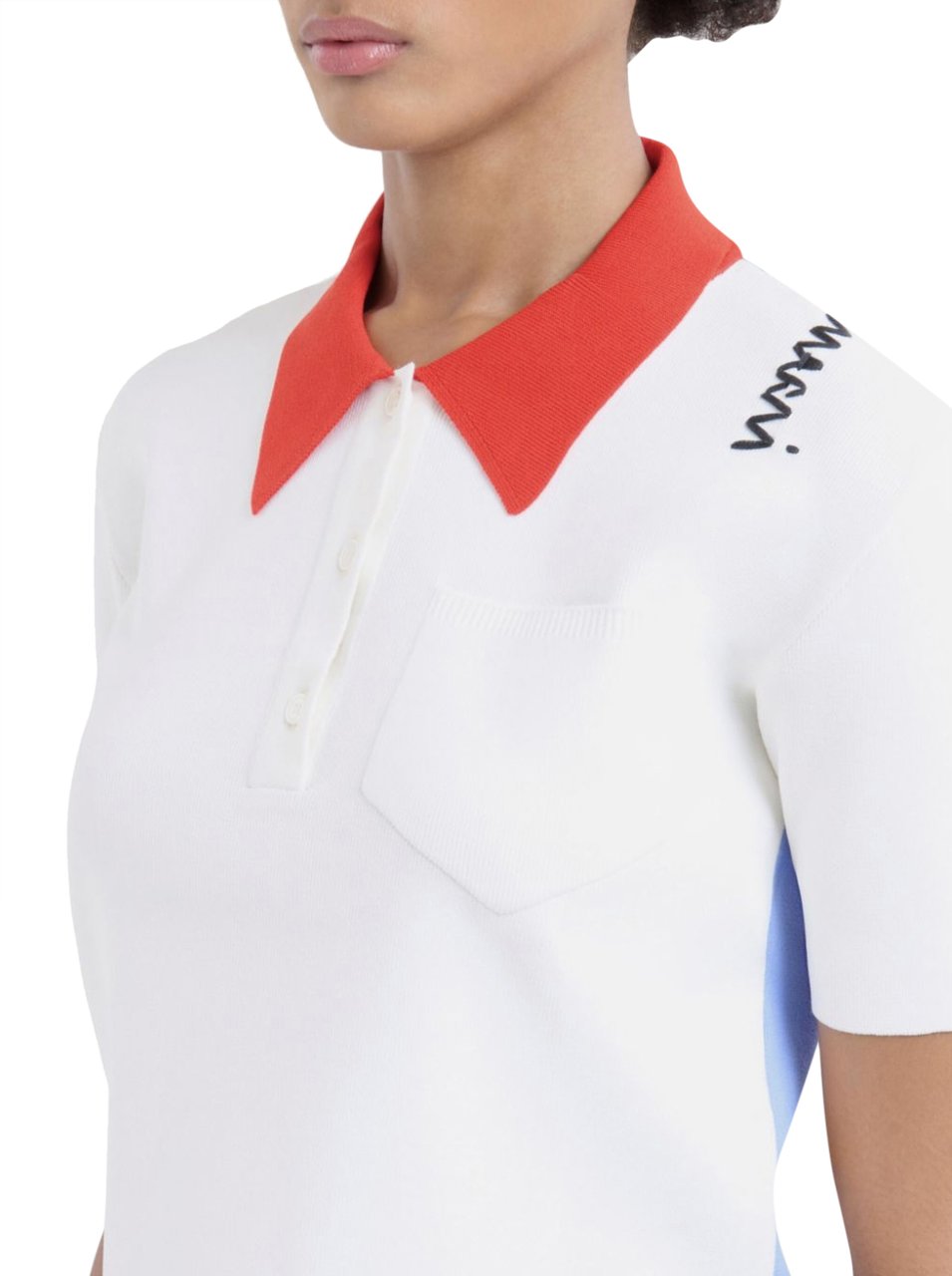 Marni Polo Neck White/orange Wit