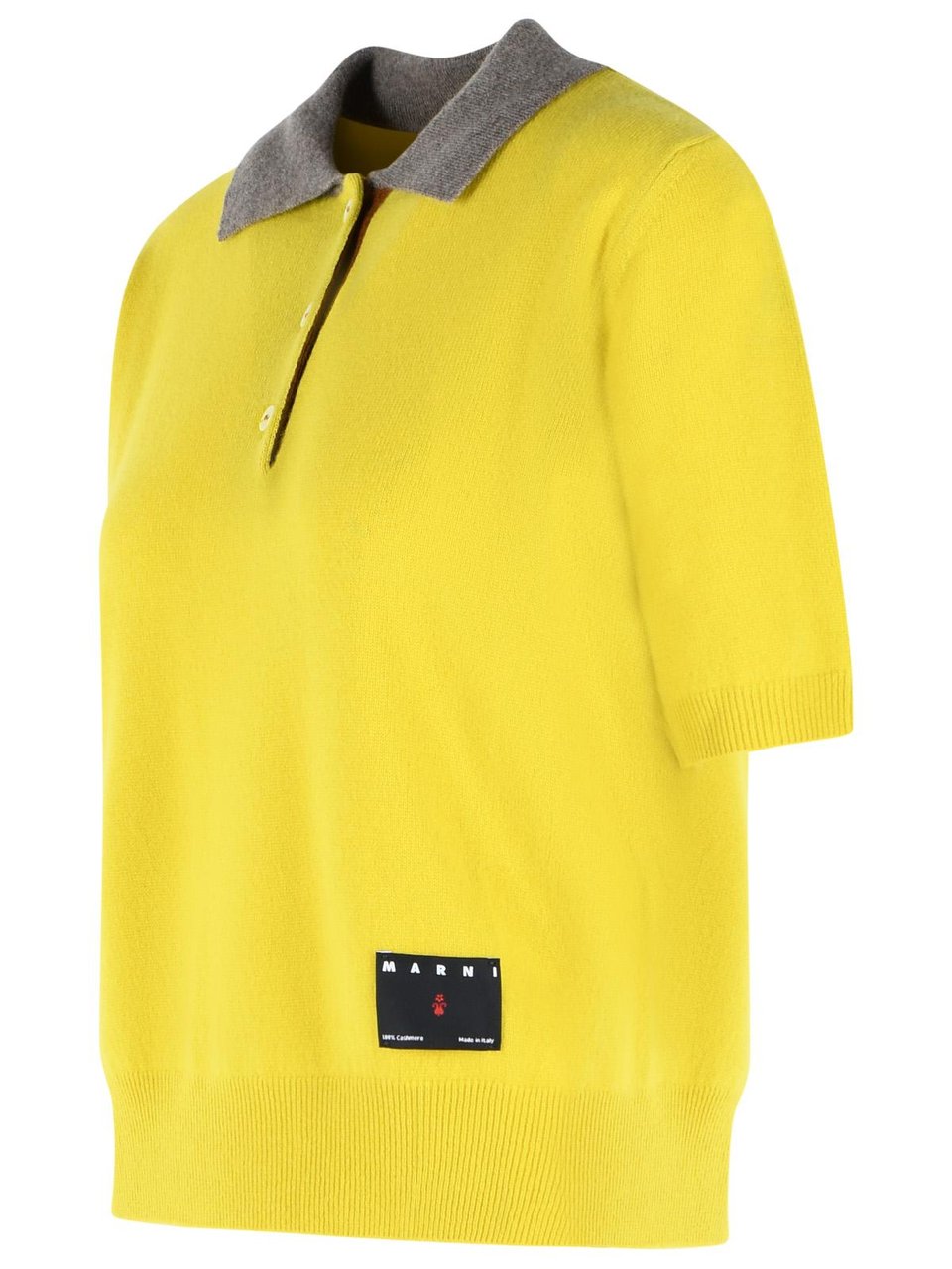 Marni Yellow Cashmere Polo Shirt Goud