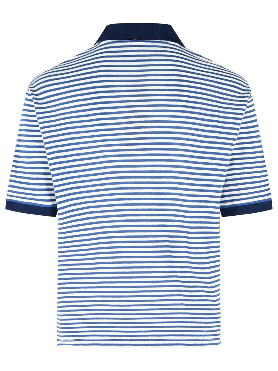 Marni Two-Tone Linen Blend Polo Shirt Blauw