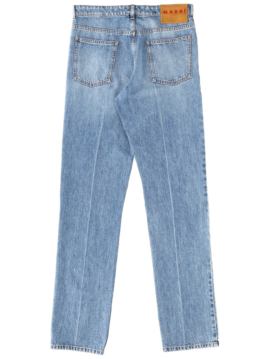 Marni Blue Straight-Fit Denim Jeans Blauw