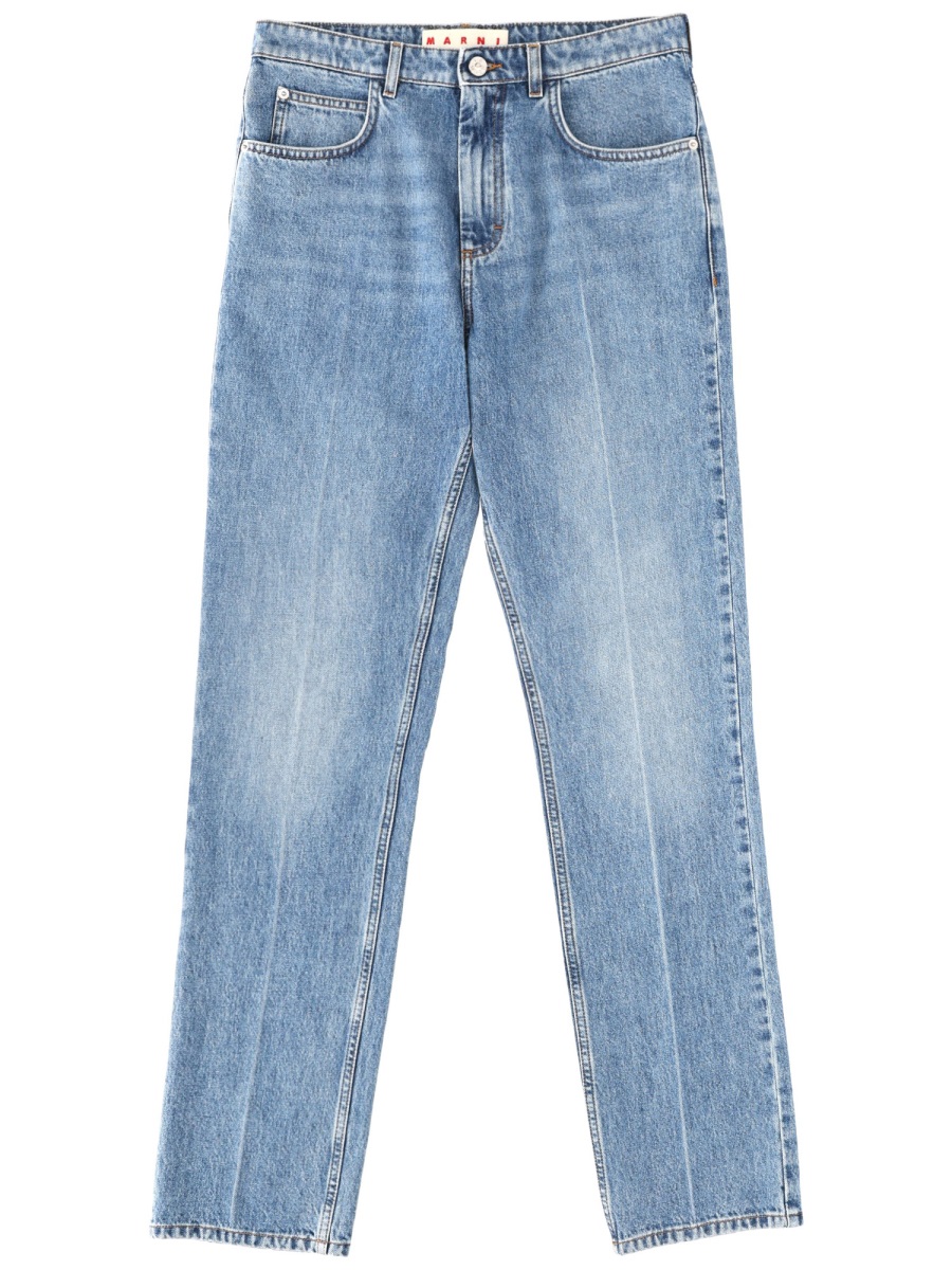 Marni Blue Straight-Fit Denim Jeans Blauw