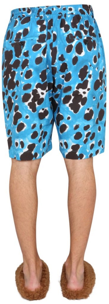 Marni Bermuda Shorts With Pop Dots Print Blauw