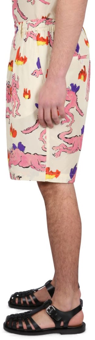 Marni Playful Print Bermuda Shorts Neutraal