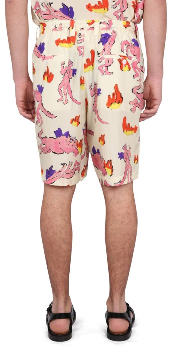 Marni Playful Print Bermuda Shorts Neutraal