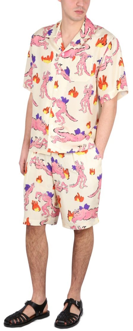 Marni Playful Print Bermuda Shorts Neutraal