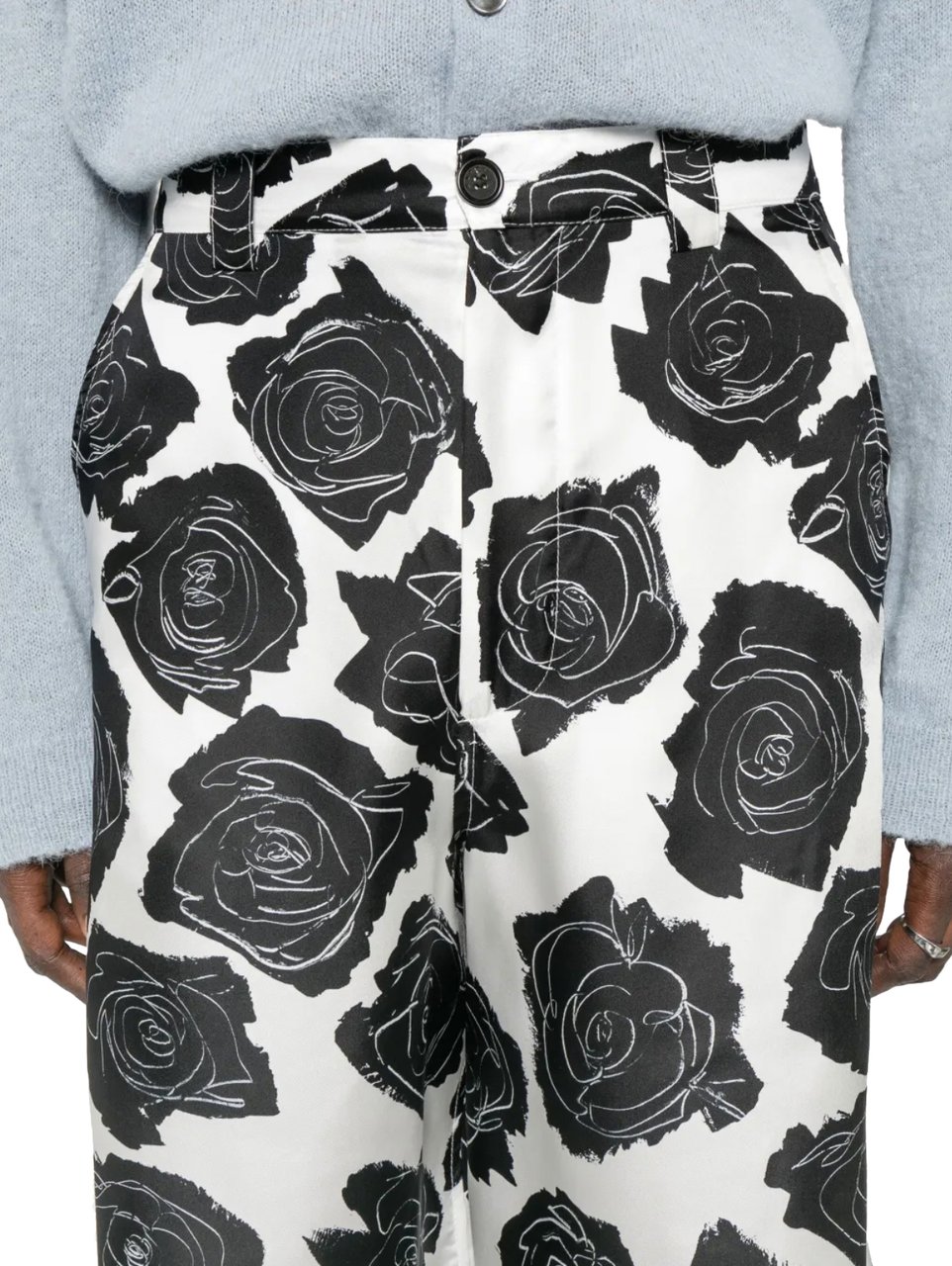 Marni Floral Shorts Black/white Wit