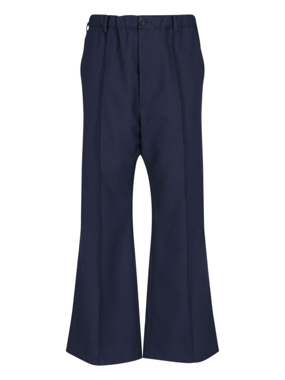 Marni Navy Wool Bootcut Pants Blauw