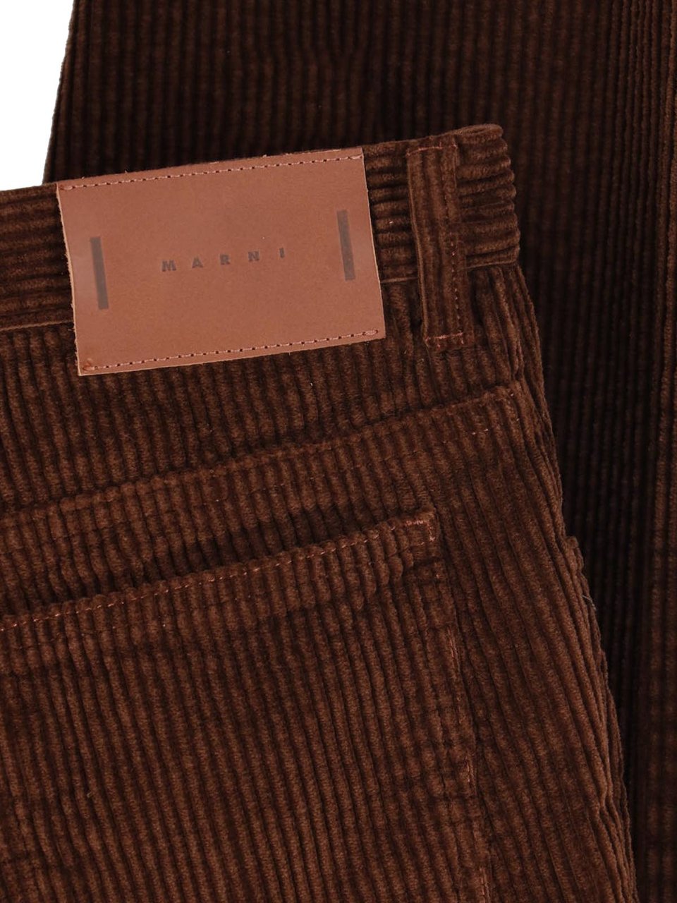 Marni Straight-Leg Brown Corduroy Pants with Five-Pocket Design Bruin