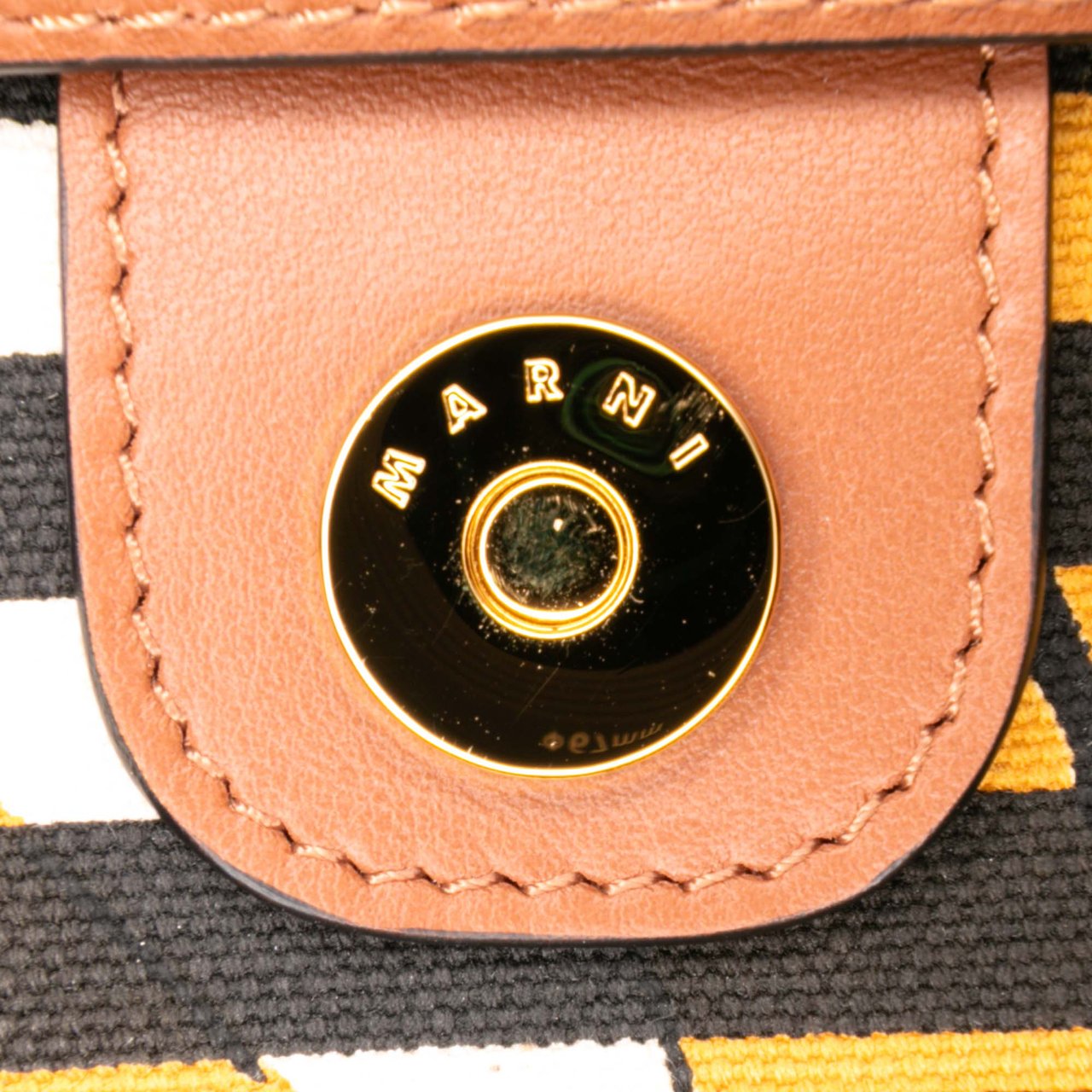Marni Printed Canvas Striped Floral Crossbody Wit