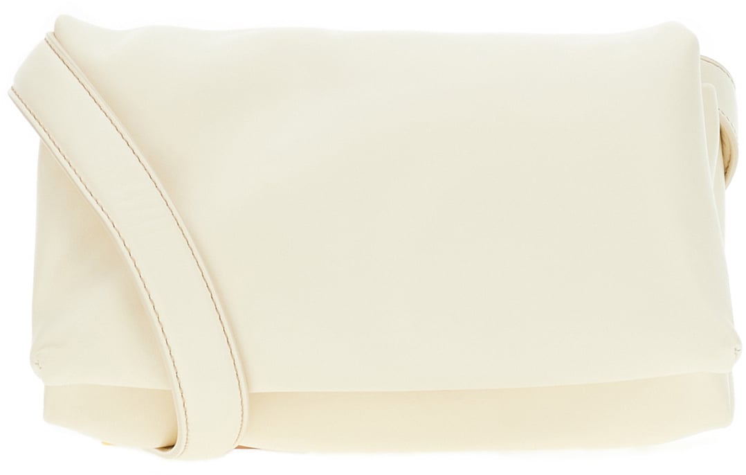 Marni Marni Ivory leather Prisma crossbody bag Neutraal