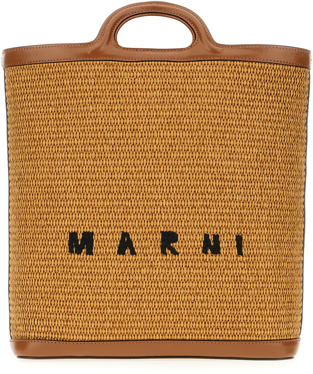 Marni Marni Two-tone raffia and leather Tropicalia shopping bag Divers
