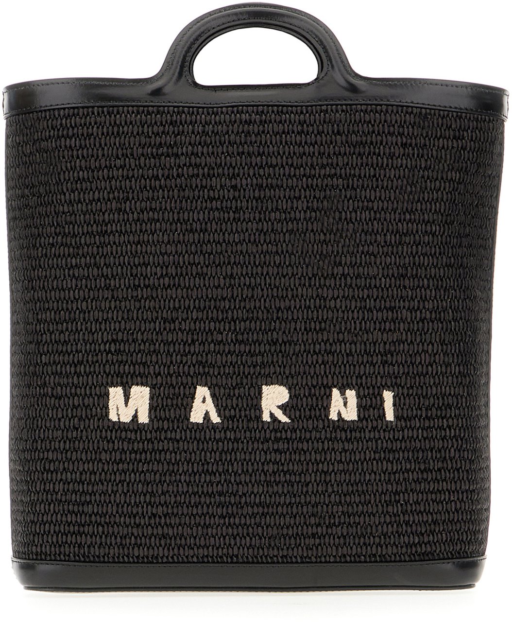 Marni Marni Two-tone raffia and leather Tropicalia shopping bag Divers