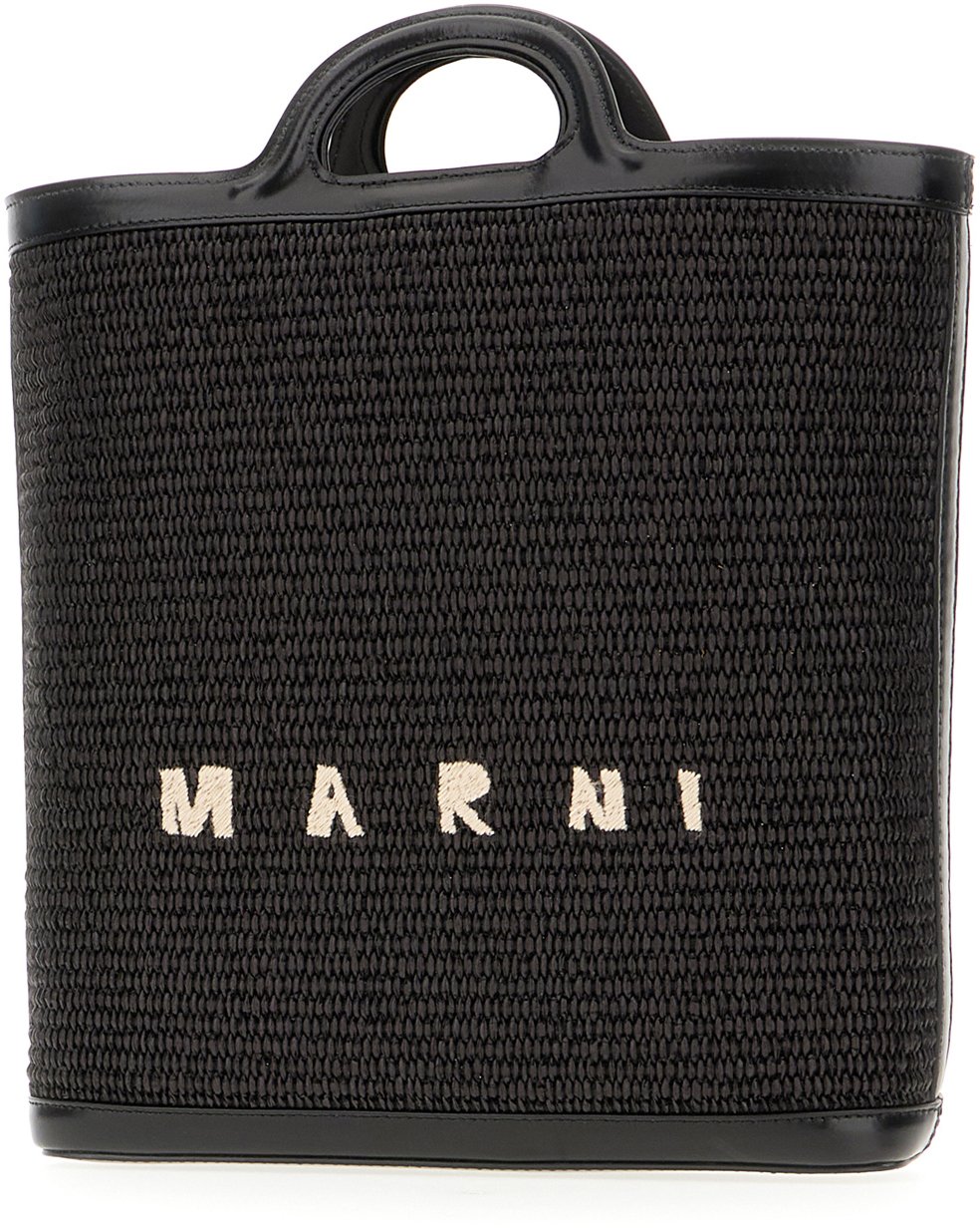 Marni Marni Two-tone raffia and leather Tropicalia shopping bag Divers