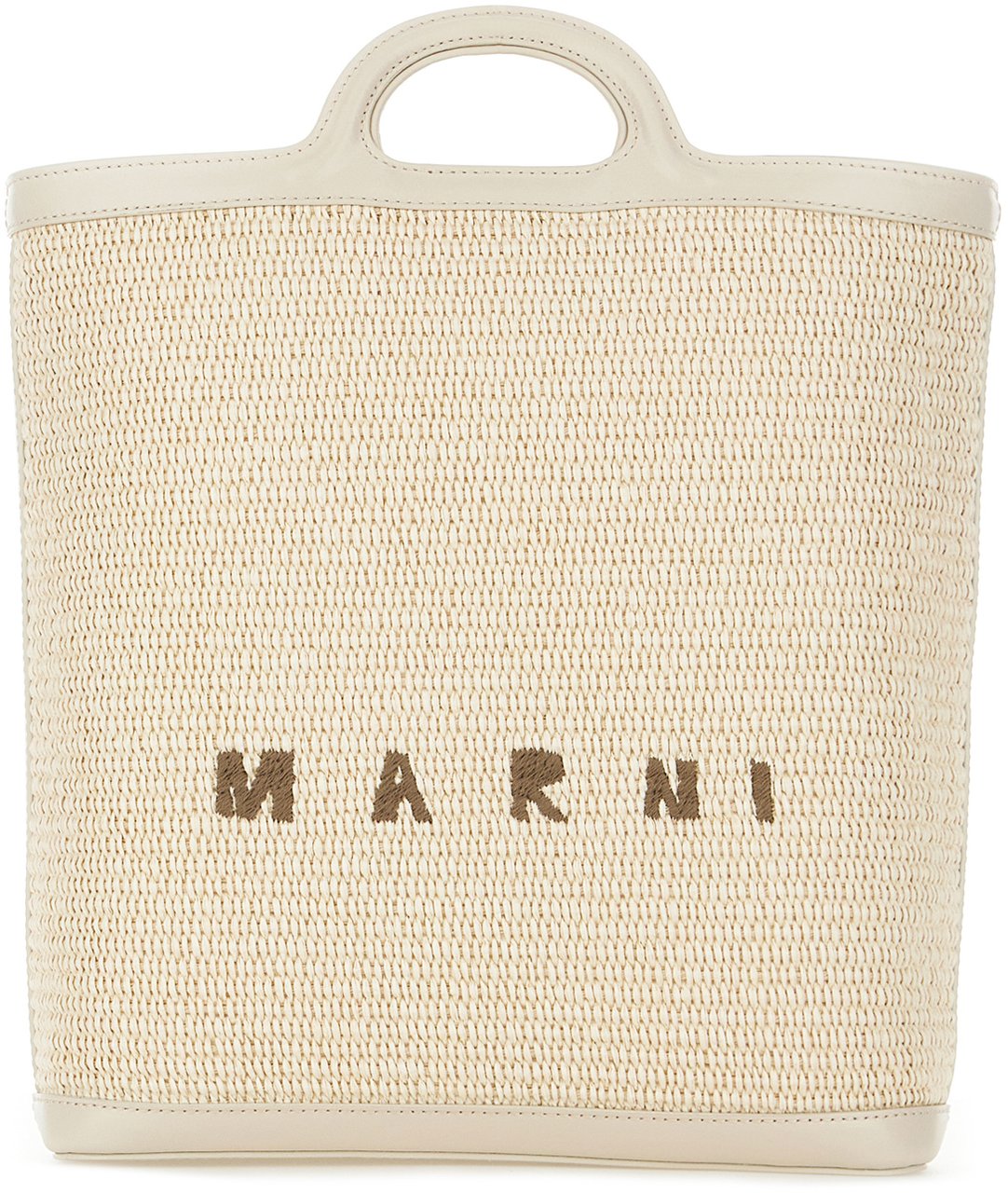 Marni Marni Two-tone raffia and leather Tropicalia shopping bag Divers