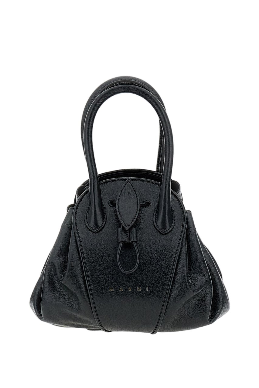 Marni Black Tulipea Small Leather Bag Zwart