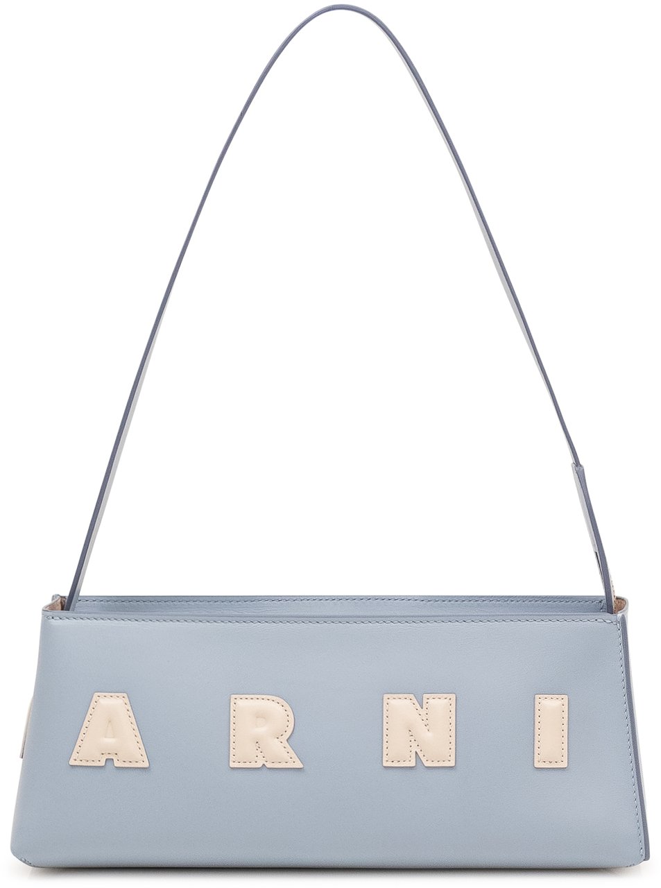 Marni Borsa Museo Baguette con Manico Lichtblauw