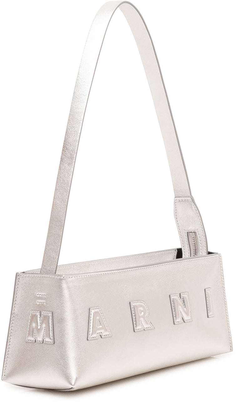 Marni Borsa Museo Baguette con Manico Zilver