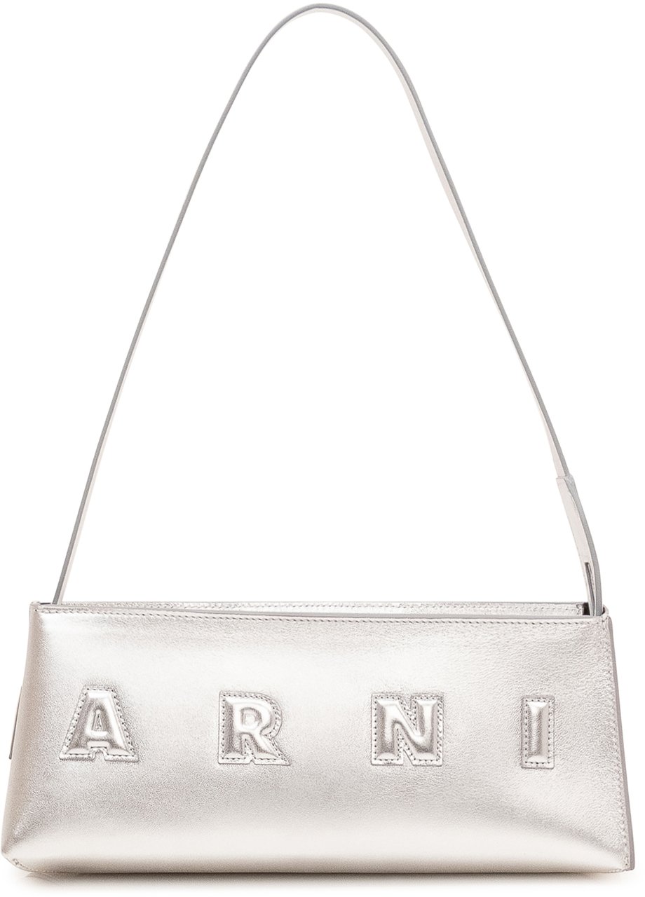 Marni Borsa Museo Baguette con Manico Zilver