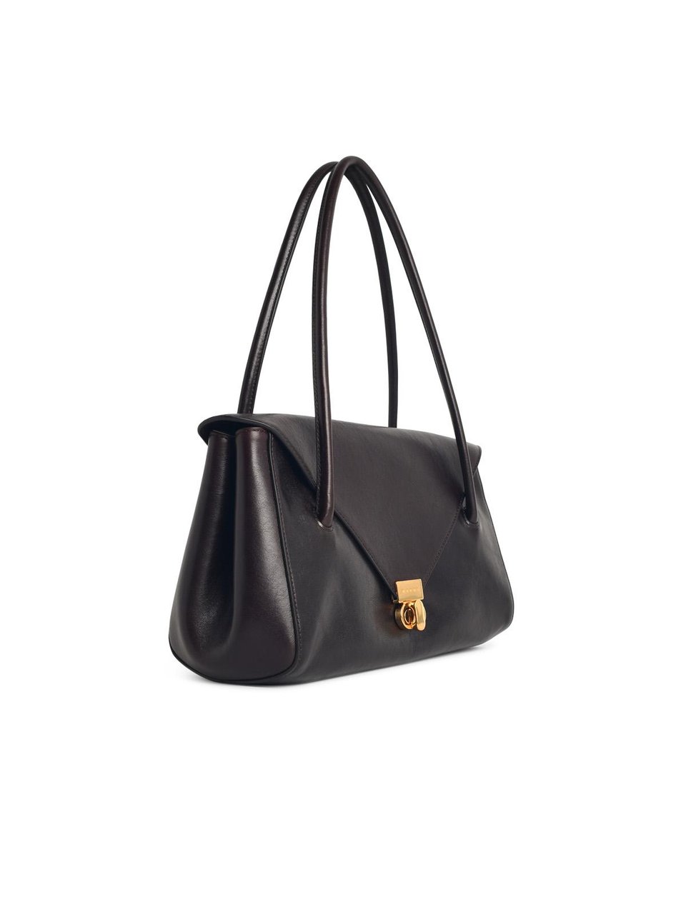 Marni 'East West' Brown Leather Bag Zwart