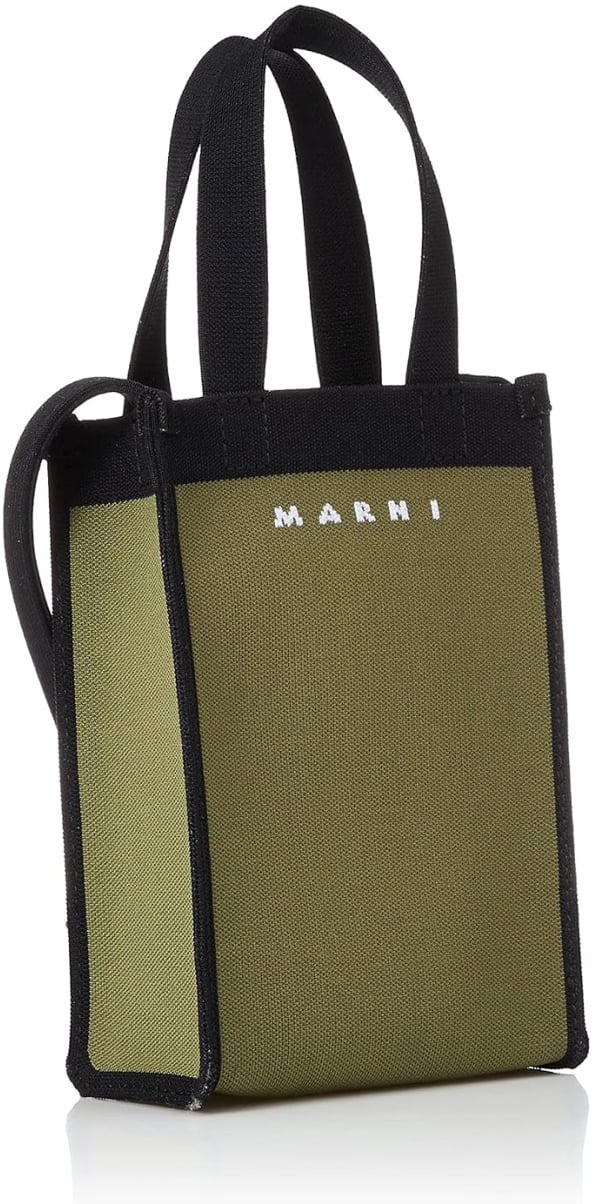Marni Logo Knit Crossbody Tote Bag Groen