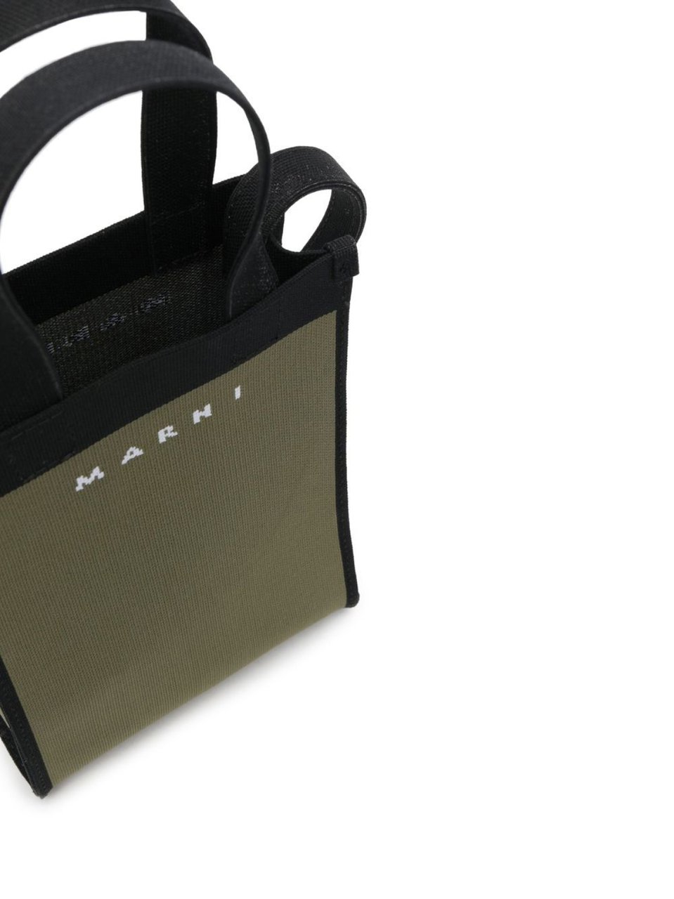 Marni Logo Knit Crossbody Tote Bag Groen